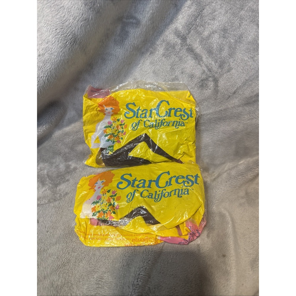 Vintage 1973 StarCrest of California Pantyhose Black Magic Size Medium 2 Pairs